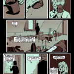 A comics page showing a conversation between a woman and her father, in which she poisons him and he is not concerned.